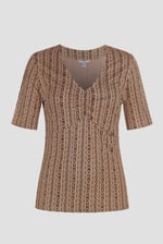 Short Sleeve Shimmer Printed Viscose Top