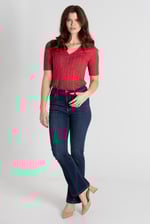 Short Sleeve Shimmer Printed Viscose Top