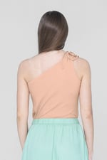 Knotted One Shoulder Rib Vest
