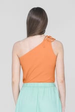 Knotted One Shoulder Rib Vest