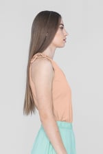 Knotted One Shoulder Rib Vest