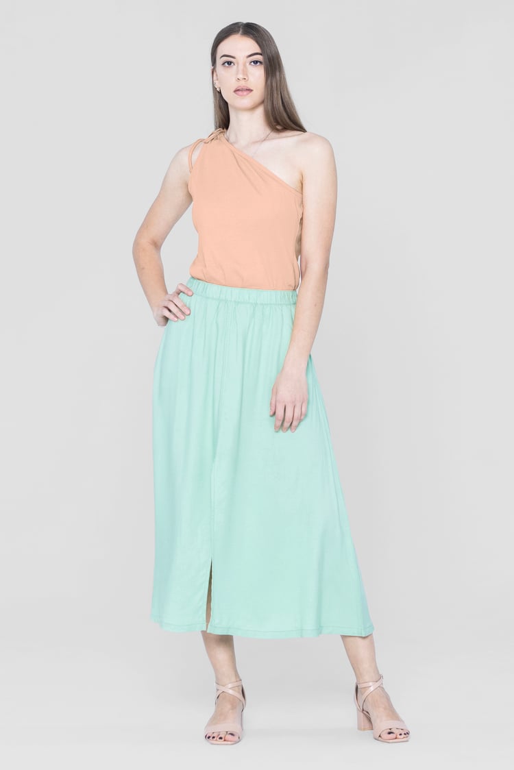 Knotted One Shoulder Rib Vest