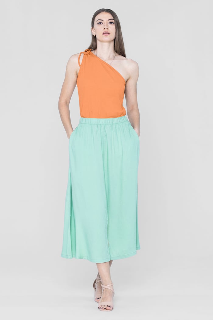 Knotted One Shoulder Rib Vest