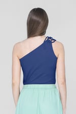 Knotted One Shoulder Rib Vest