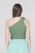 Knotted One Shoulder Rib Vest