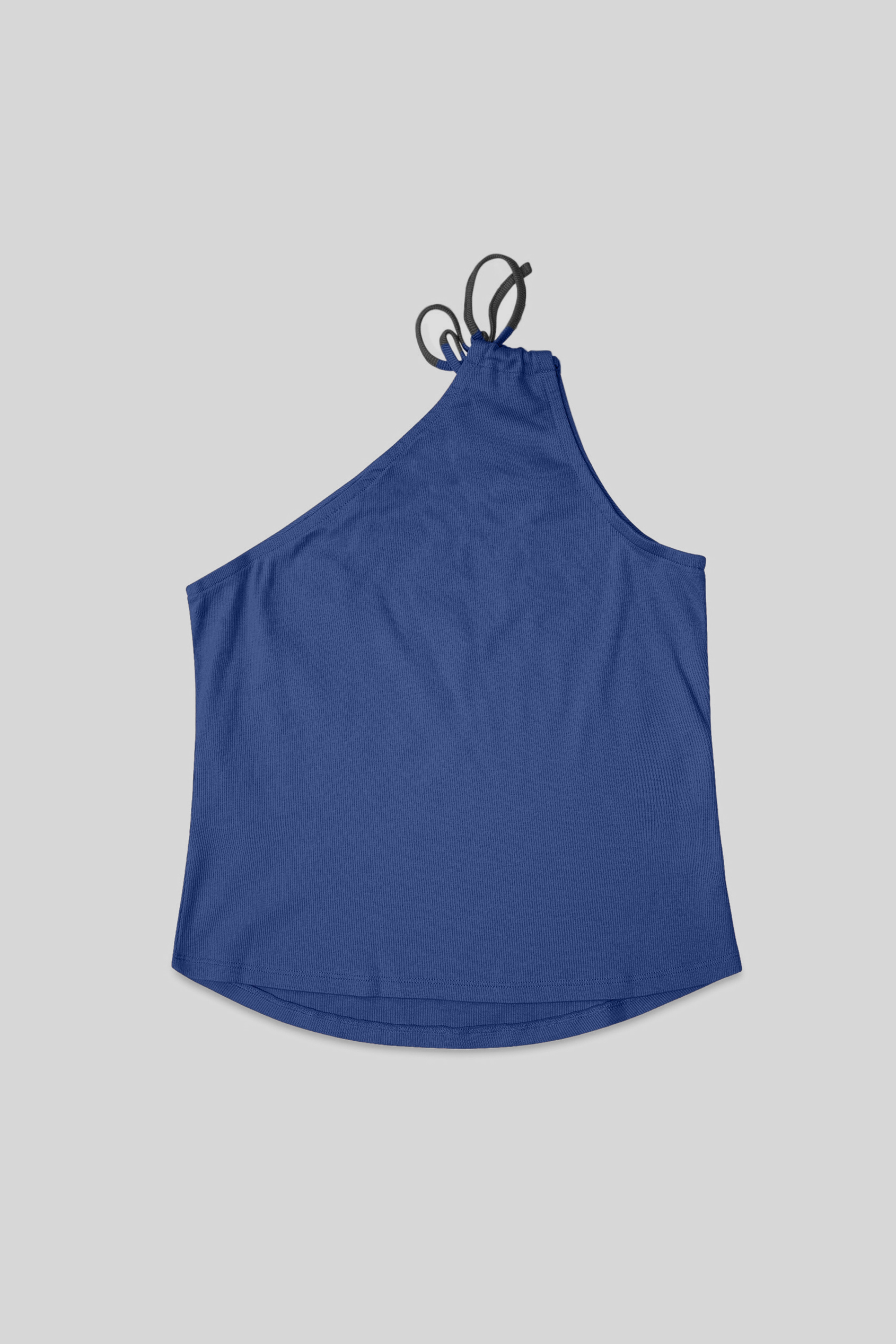 Knotted One Shoulder Rib Vest