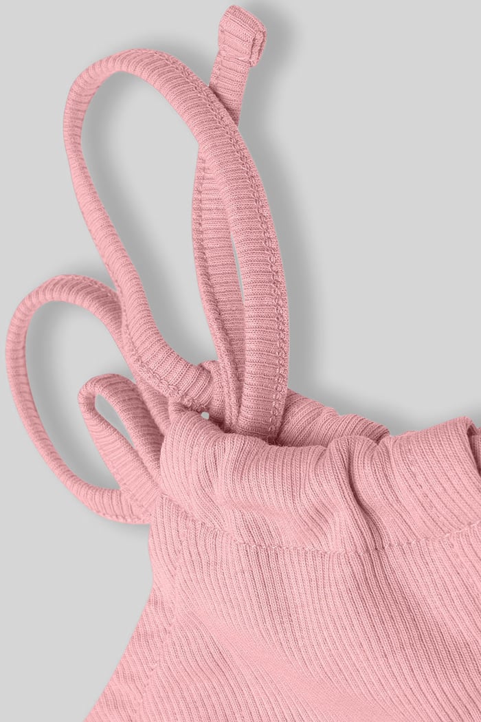 Knotted One Shoulder Rib Vest