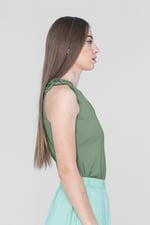 Knotted One Shoulder Rib Vest