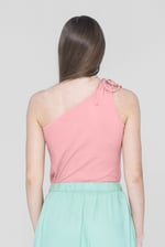 Knotted One Shoulder Rib Vest