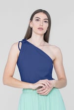 Knotted One Shoulder Rib Vest