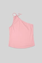 Knotted One Shoulder Rib Vest