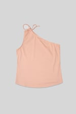 Knotted One Shoulder Rib Vest