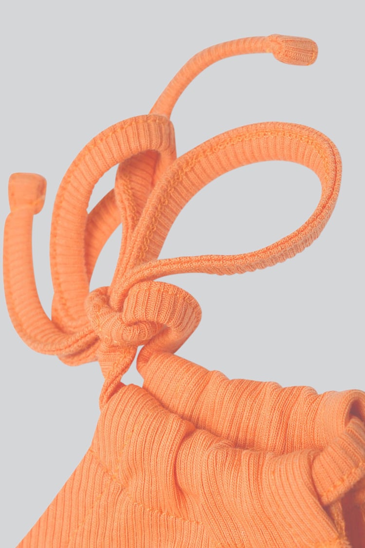 Knotted One Shoulder Rib Vest