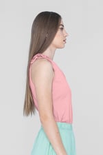 Knotted One Shoulder Rib Vest