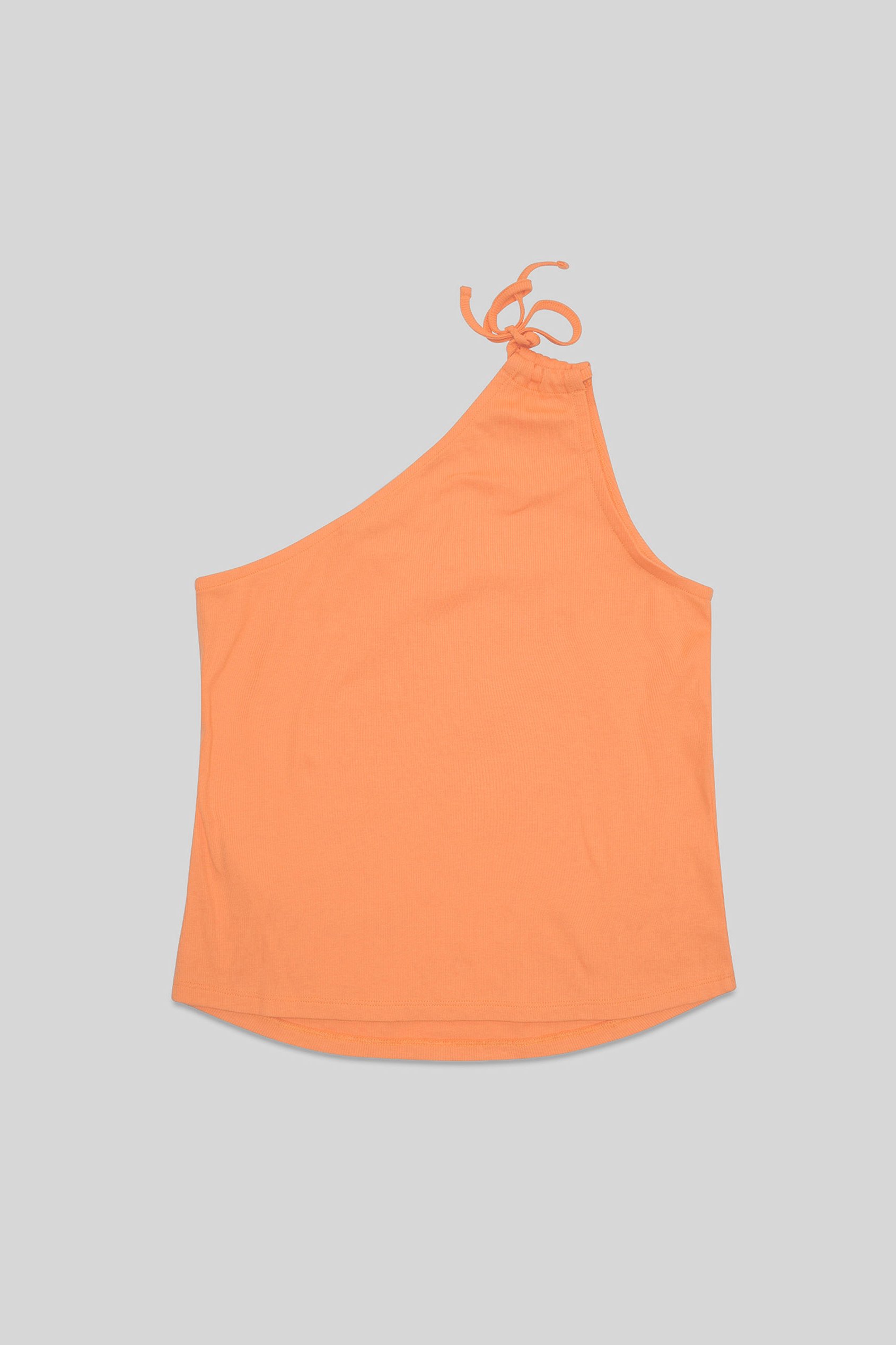 Knotted One Shoulder Rib Vest