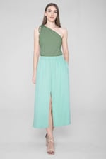 Knotted One Shoulder Rib Vest