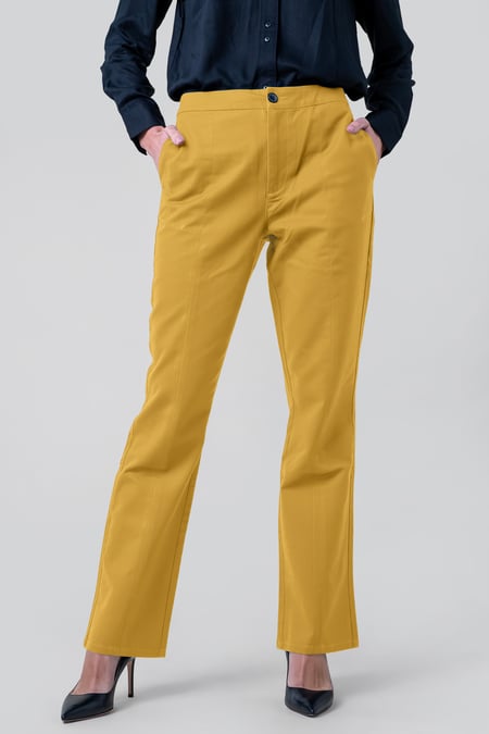 Womens Cream Front Seam Chino Trouser