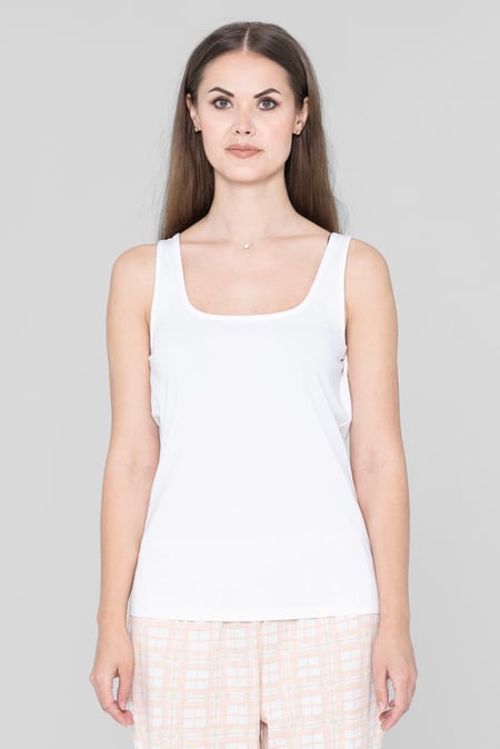 White Cotton Strap Vest