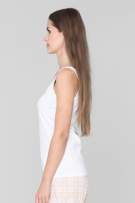 White Cotton Strap Vest