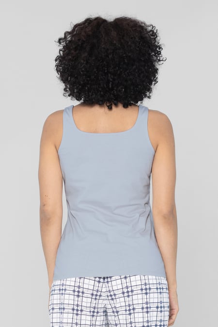 Grey Cotton Strap Vest