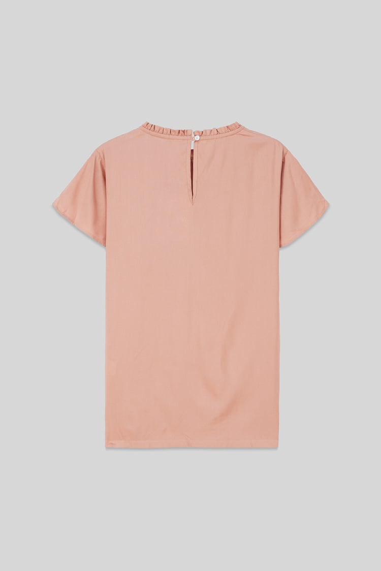 Womens Ruffle Stand Collar Tops