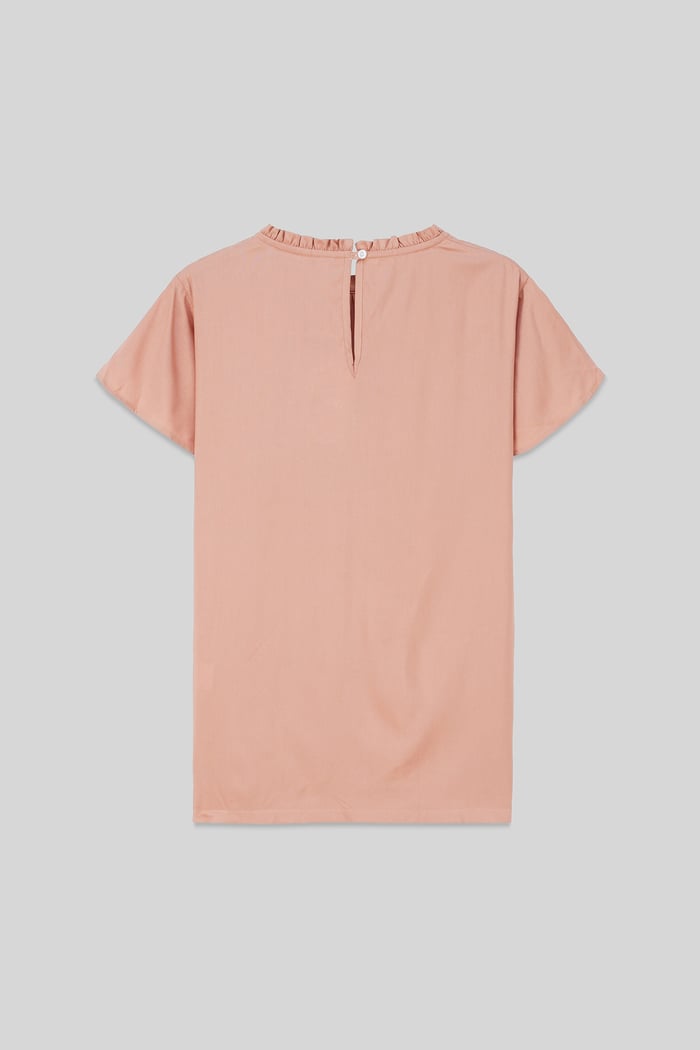 Womens Ruffle Stand Collar Tops