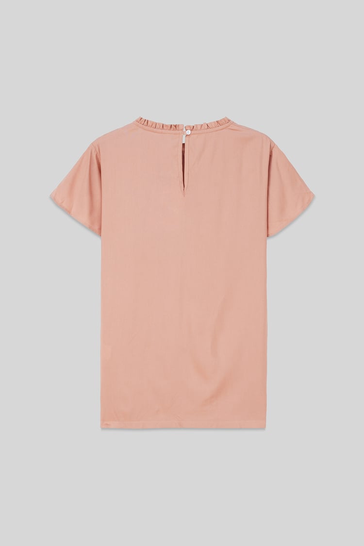 Womens Ruffle Stand Collar Tops