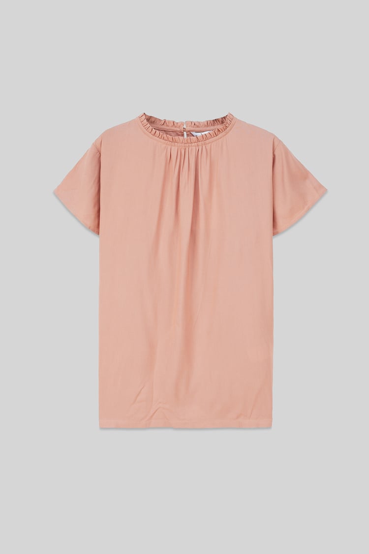 Womens Ruffle Stand Collar Tops