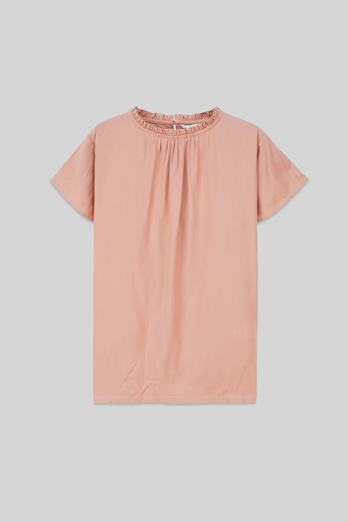 Womens Ruffle Stand Collar Tops