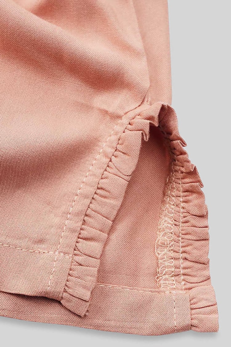 Womens Ruffle Stand Collar Tops