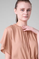 Womens Ruffle Stand Collar Tops