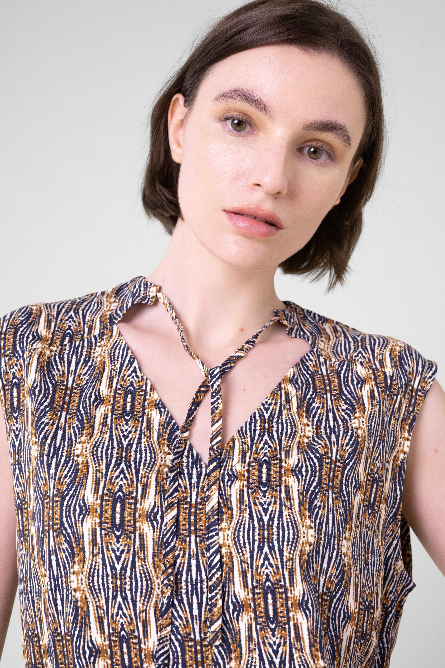 Womens Tie Neck Tops