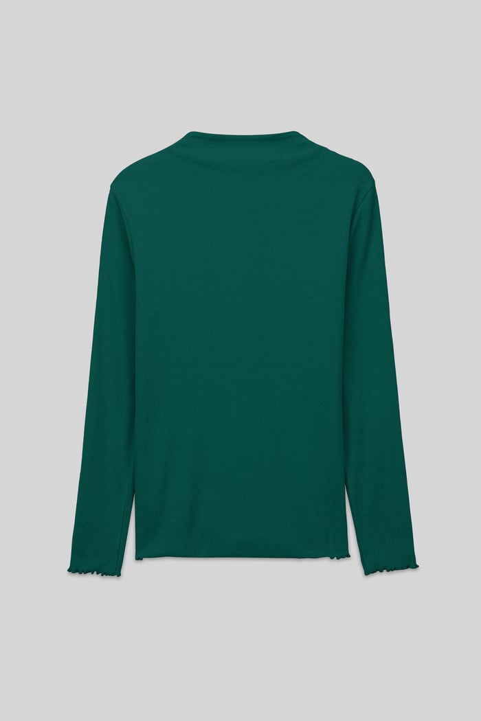 Womens High Neck Ribbed Top