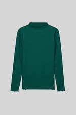 Womens High Neck Ribbed Top