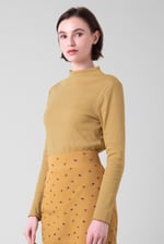 Womens High Neck Ribbed Top