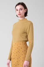 Womens High Neck Ribbed Top