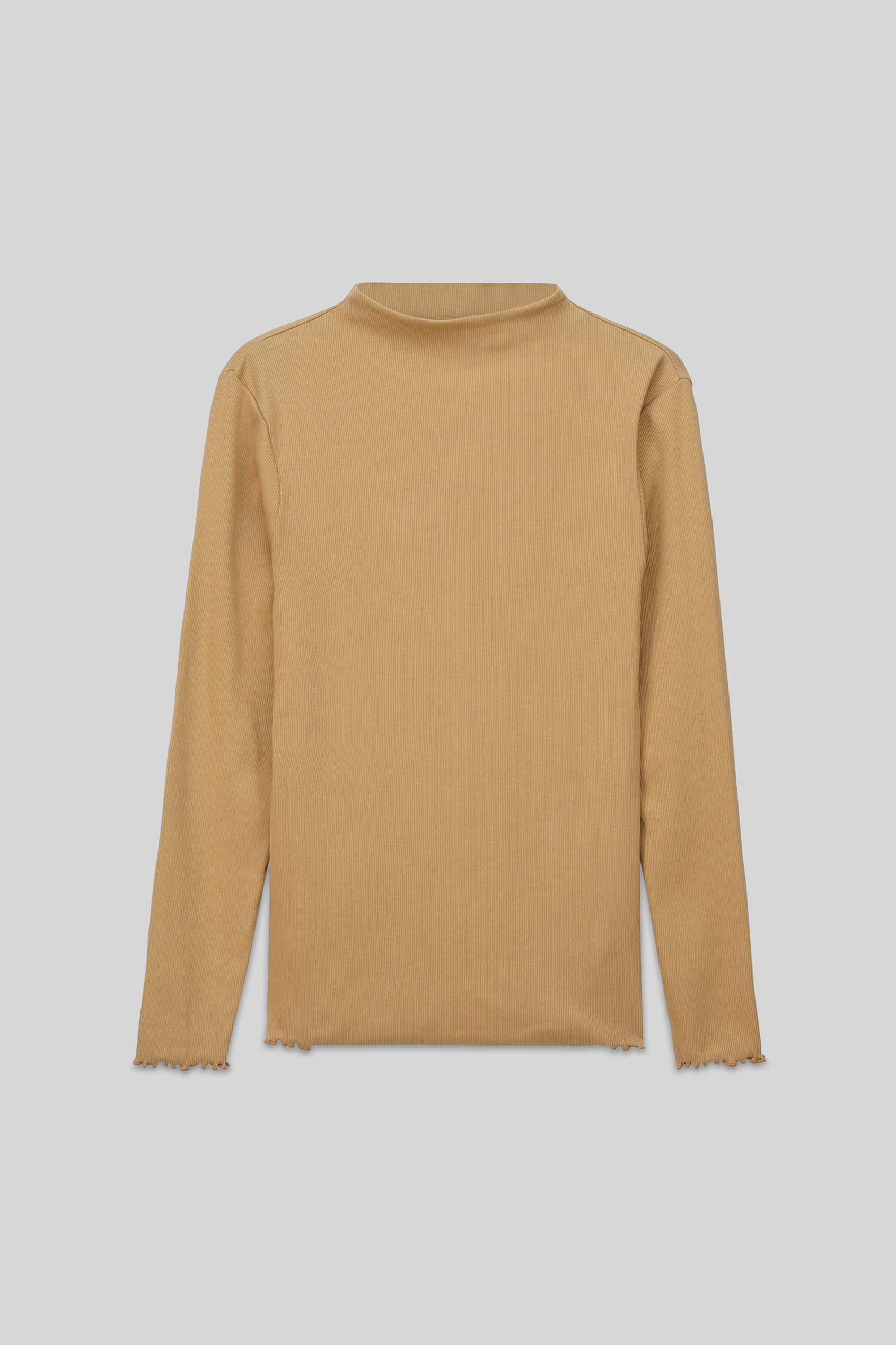 Womens High Neck Ribbed Top