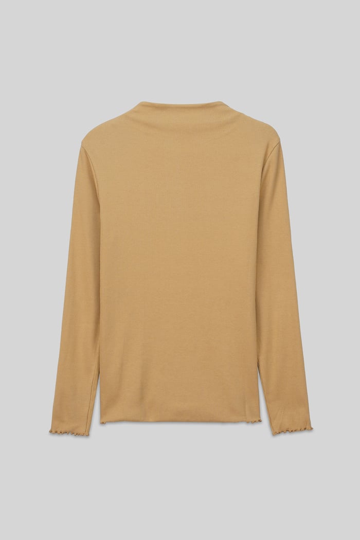 Womens High Neck Ribbed Top