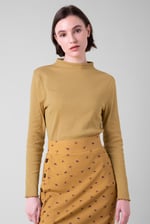 Womens High Neck Ribbed Top