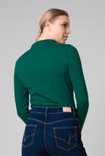 Womens High Neck Ribbed Top