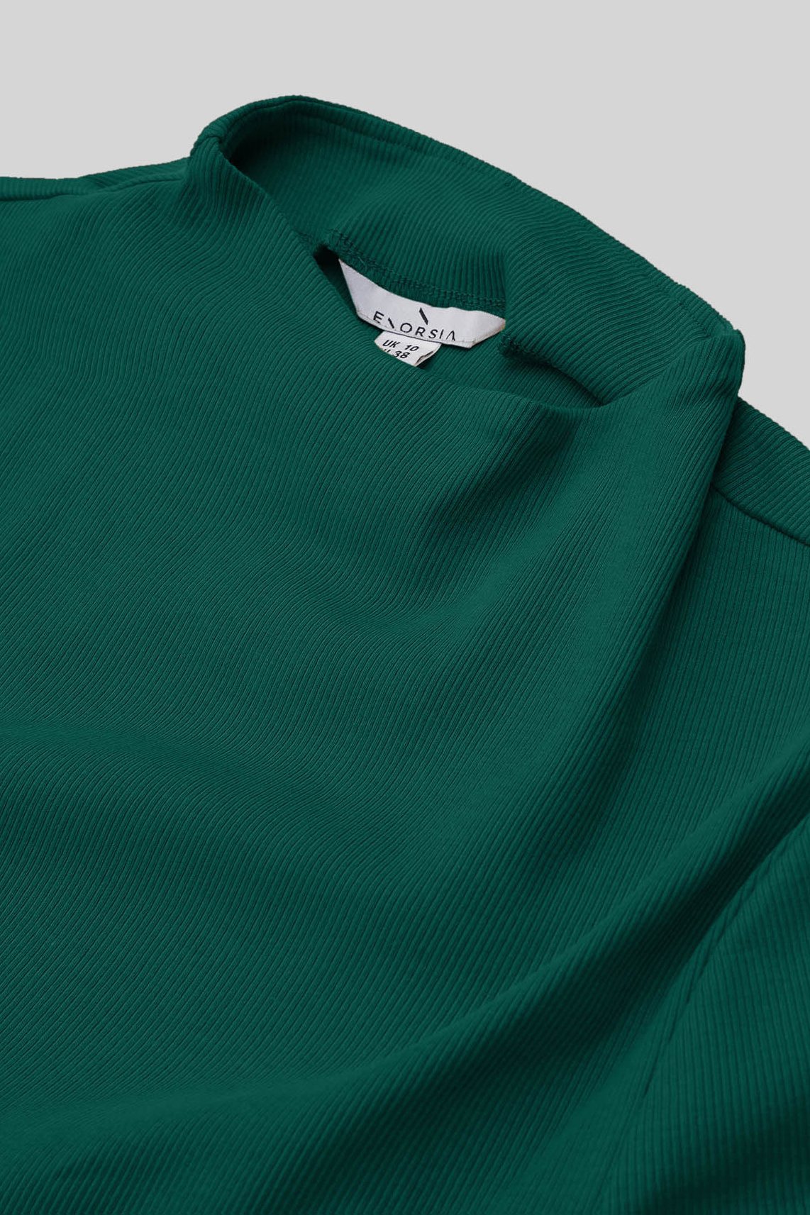 Womens High Neck Ribbed Top