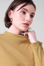 Womens High Neck Ribbed Top