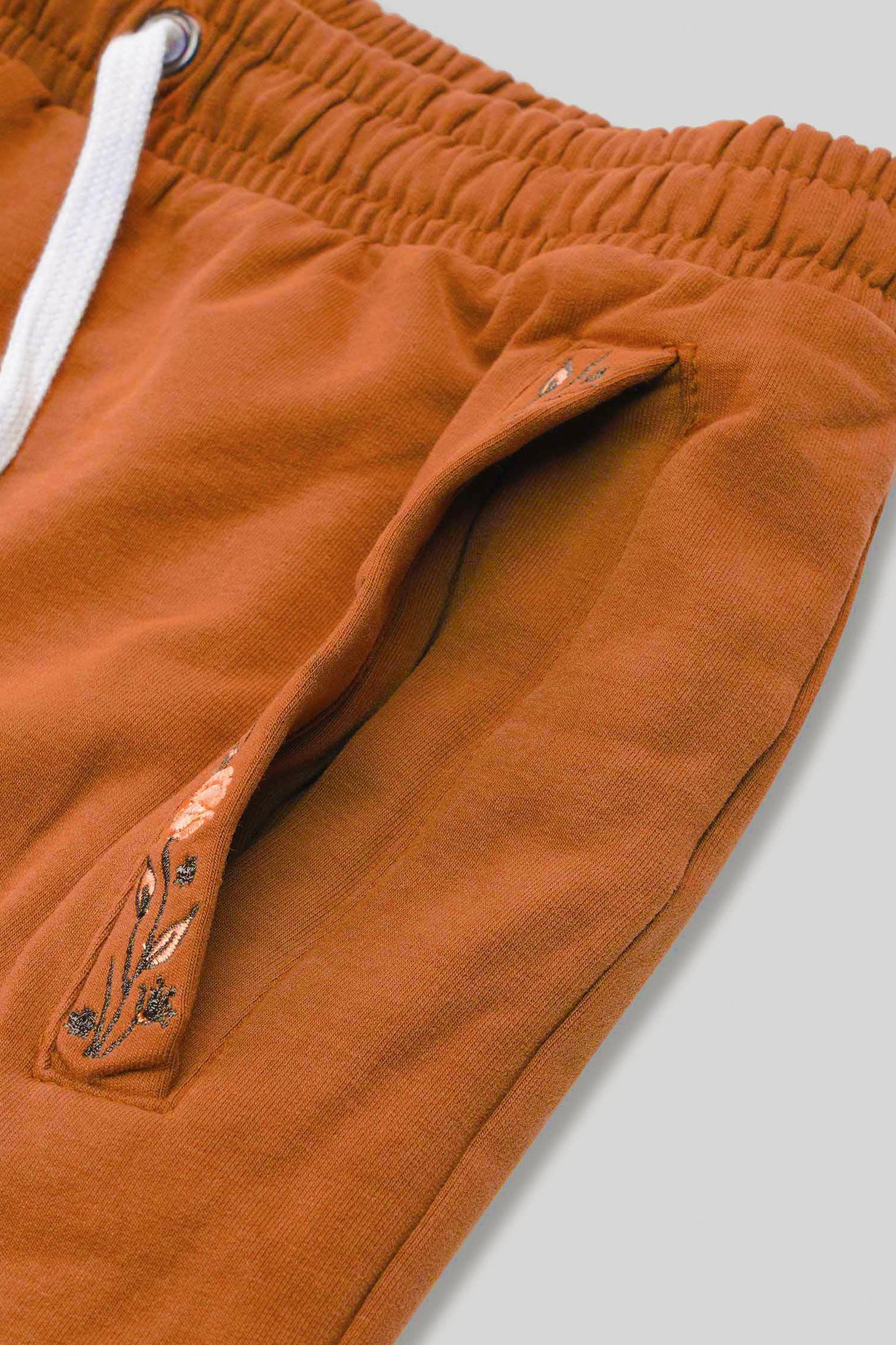 Stretchy Embroidery Design Details Trousers