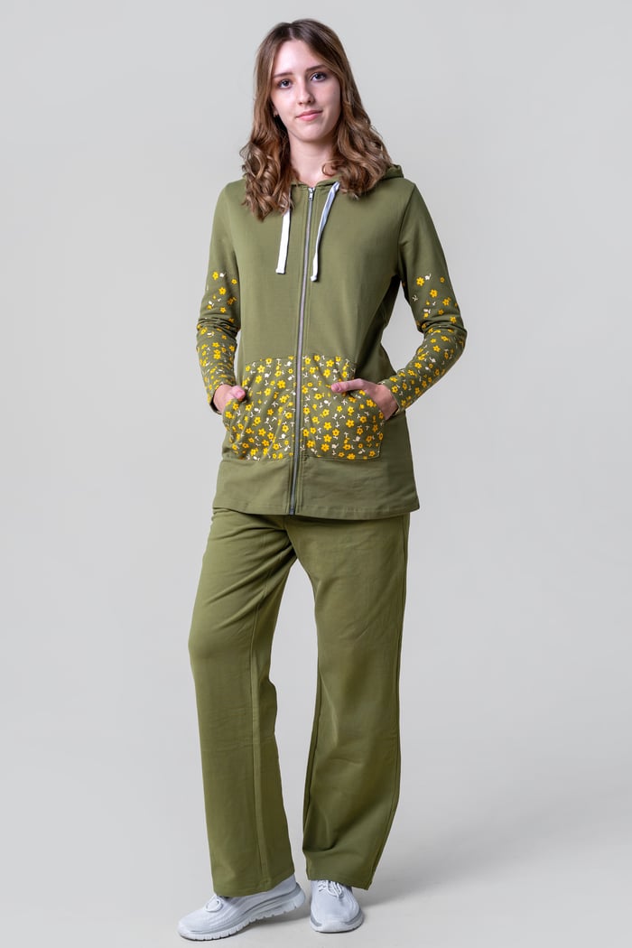 Stretchy Embroidery Design Details Trousers