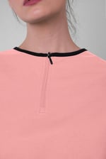 Womens Drop Shoulder Zip Through Top