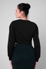 Womens Drop Shoulder Zip Through Top