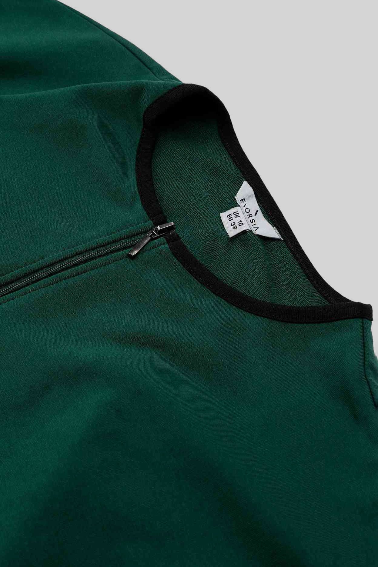 Womens Drop Shoulder Zip Through Top