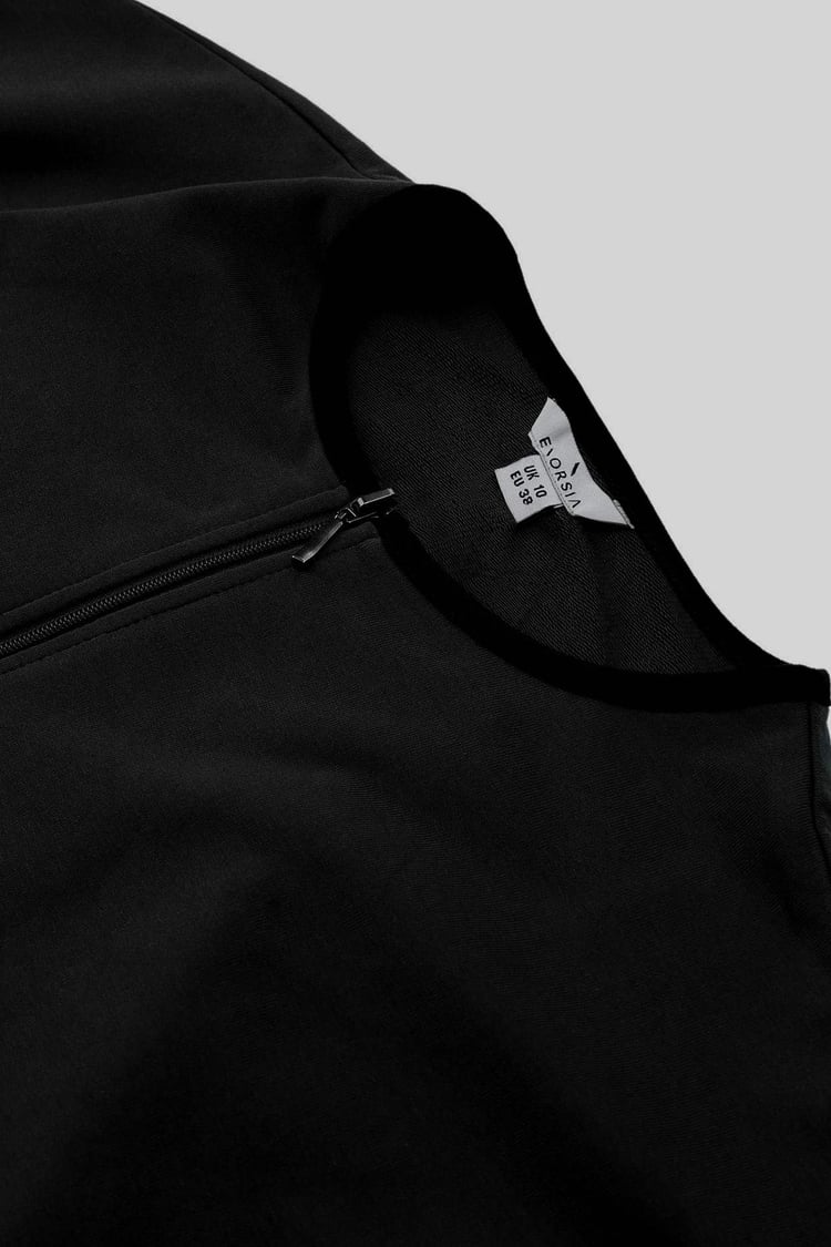 Womens Drop Shoulder Zip Through Top