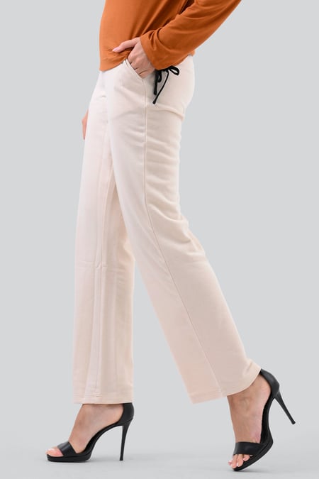 Womens White Straight Leg Trousers
