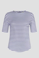 Stripe Jersey Button Back T-Shirt Top